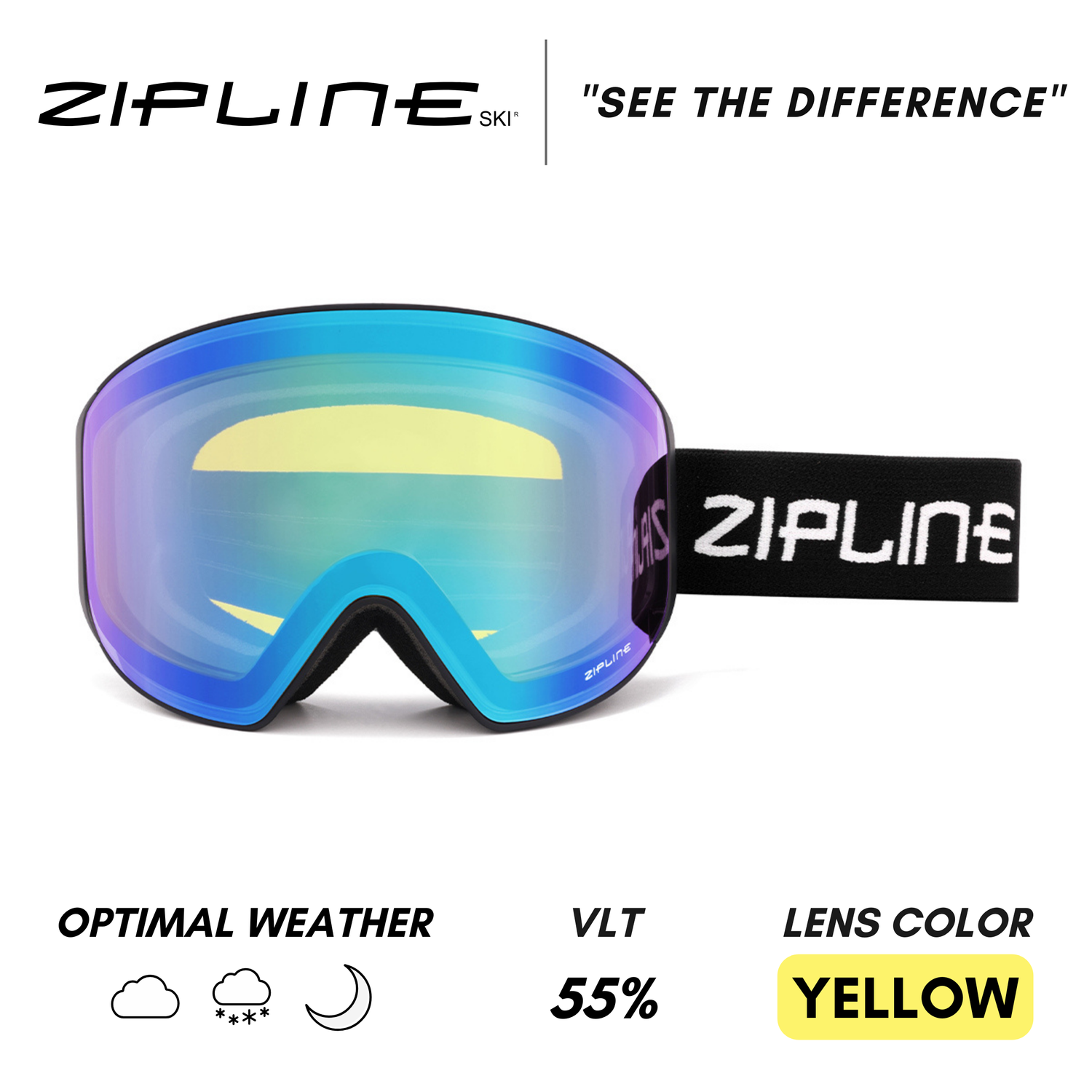 Podium XT Goggles - Black Frame + Free Extra Lens — Zipline Ski
